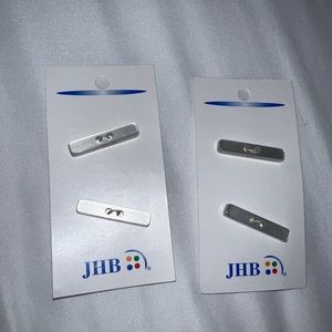 JHB White Pearlized Rectangular Buttons 2 Cards (4) Total Buttons 1 1/4” Long